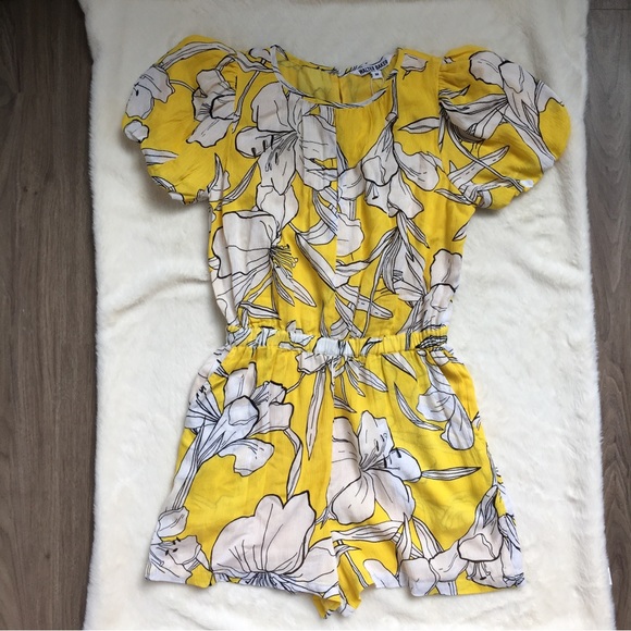 NWT WALTER BAKER Lesley Printed Crinkle Cotton Romper - Picture 6 of 16